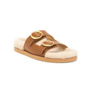ODISSI Tan Leather Yuki Cozy Footbed Sandals